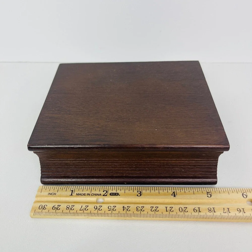 Monarch Trophy Wooden Book Desk Clock Brown Roman Numeral Quartz NISD Award Good
